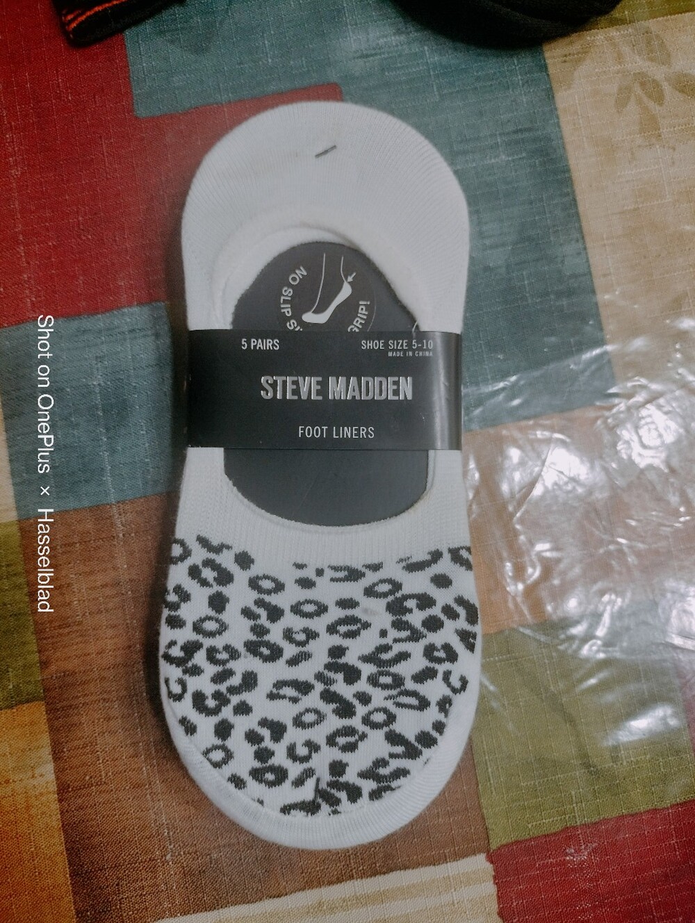 Steve Madden White Leopard No-Show Foot Liners (6)